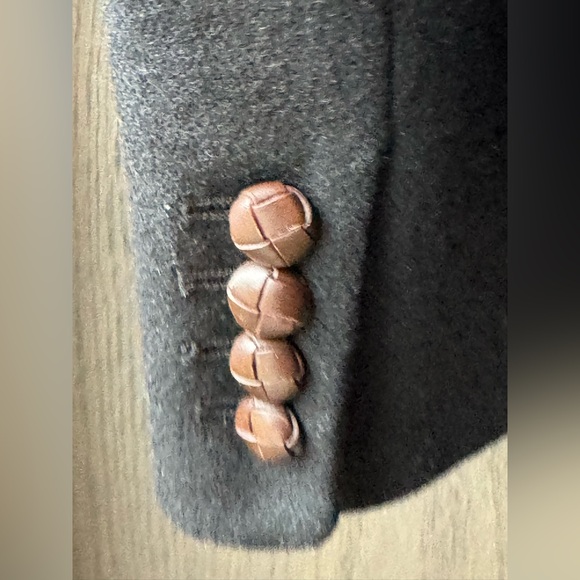 J. Crew Black Women's Wool Blend Blazer with Brown Buttons size 4 - Picture 5 of 7